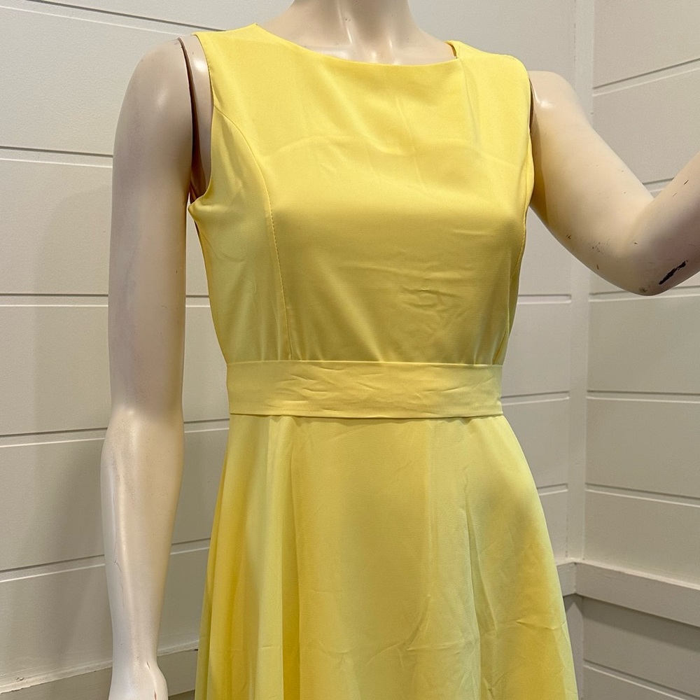 Zeagoo pale yellow dress with belt